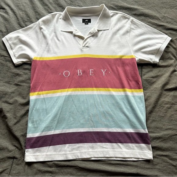 OBEY MEN'S MULTI-COLOUR SHORT-SLEEVE DRESS SHIRT - MEDIUM - Picture 3 of 7
